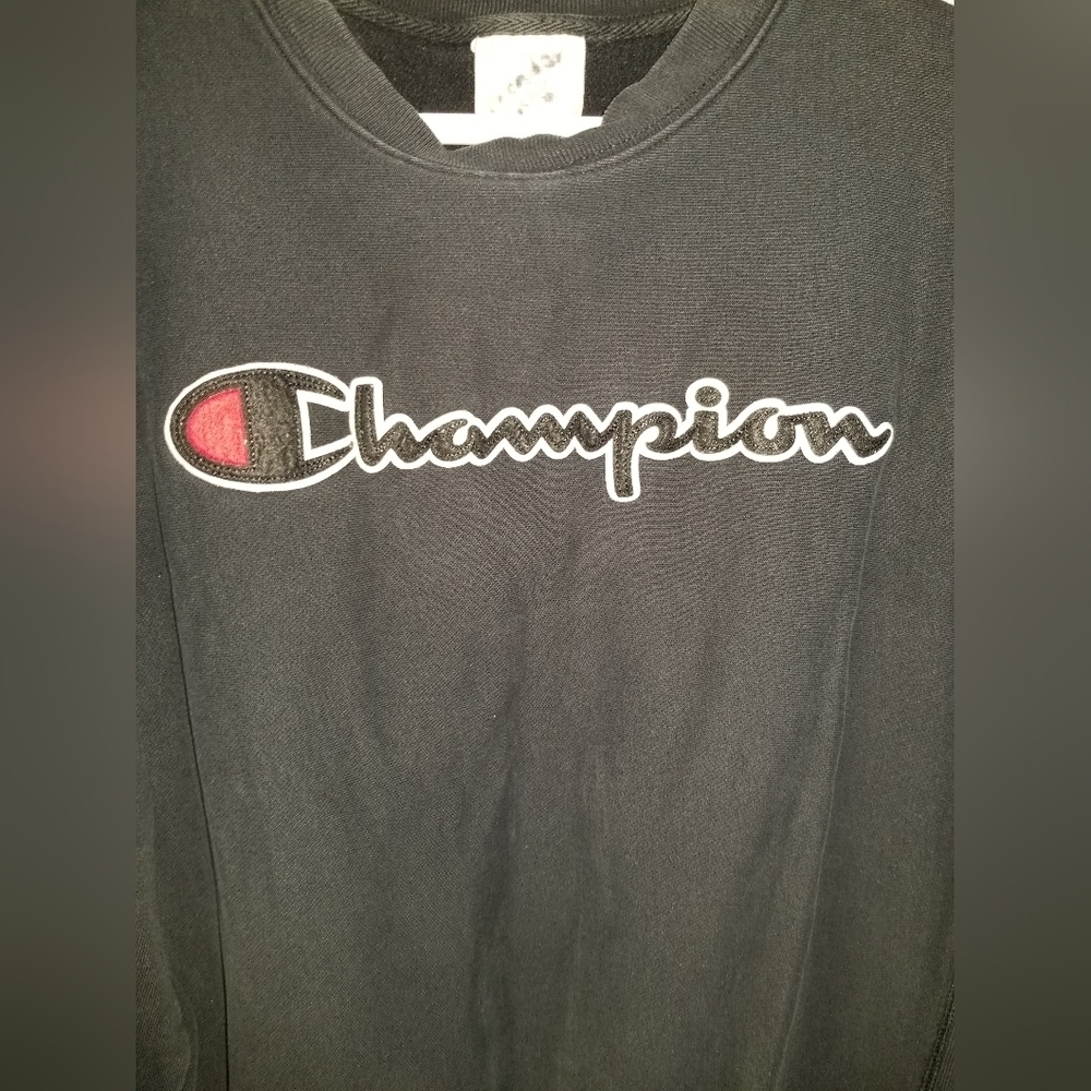 Champion Reverse Weave Crew Neck Sweater Embroidered Logo Front Size Large - Picture 5 of 10